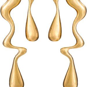 Large Gold Teardrop Earrings Irregular Geometric Stud Earrings for Women
